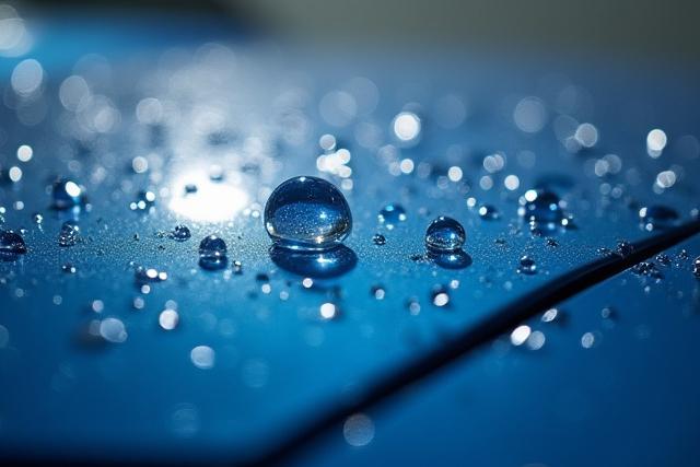 Vízcseppek gyöngyöznek a kerámia bevonattal kezelt autó felületén