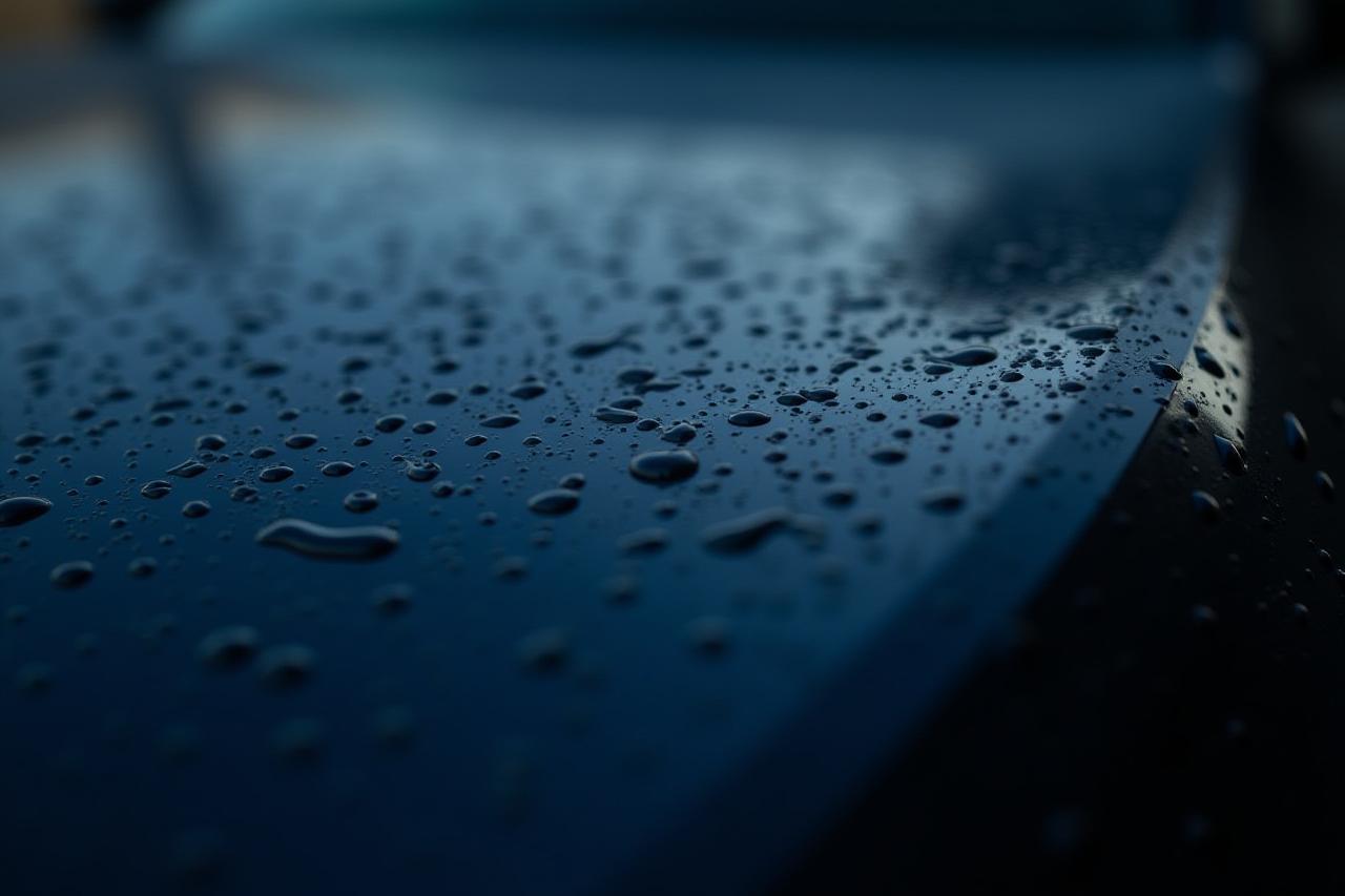 Vízcseppek gyöngyöződnek védőbevonattal